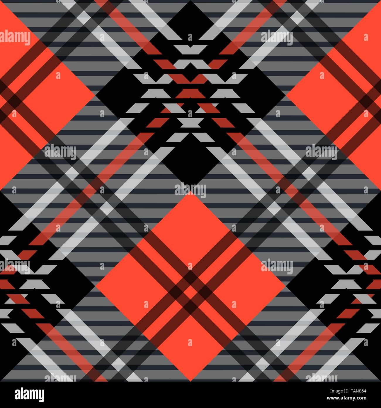 Seamless tartan vector pattern red and black tartan EPS 10 Stock Vector