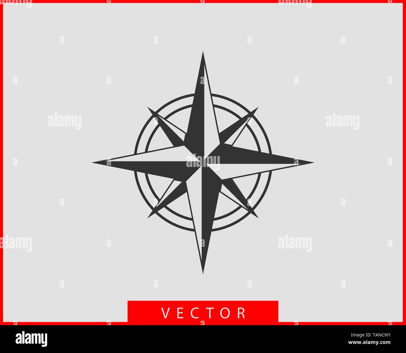 Compass icon vector. Wind rose star navigation Stock Vector Image & Art