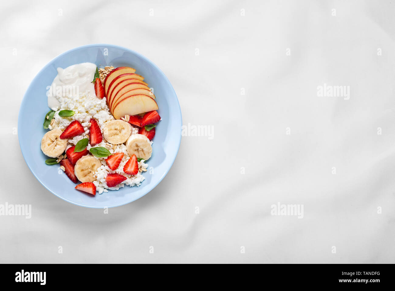 Fruit Salad Fruit Dessert With Whipped Cream Strawberries