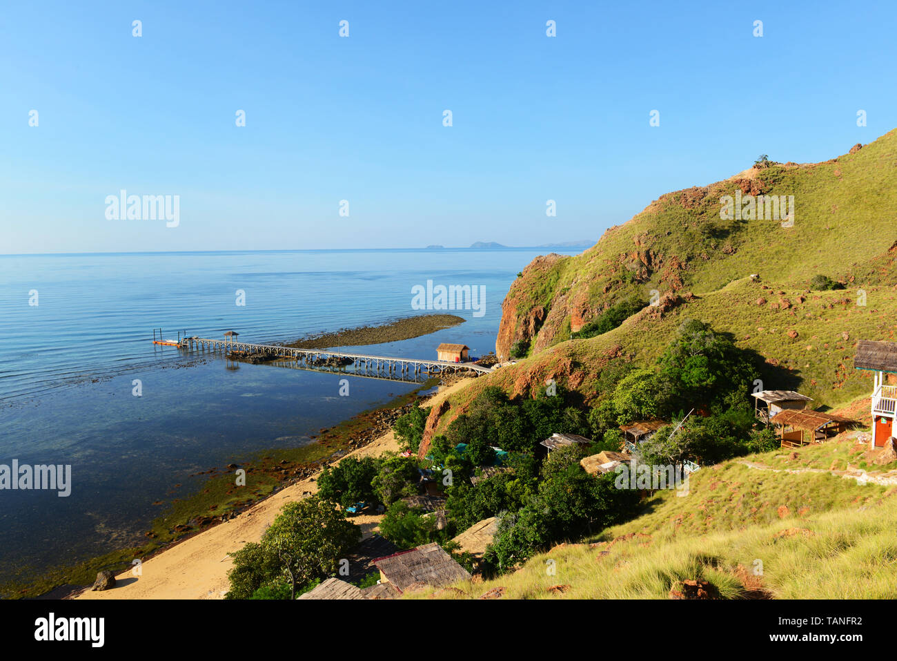 Views of the X Pirates campe on Sebayur Besar island in  Komodo N. P. Stock Photo