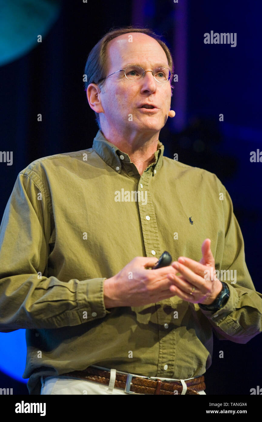 Steve Strogatz American mathematician speaking on stage at Hay Festival Hay-on-Wye Powys Wales UK Stock Photo