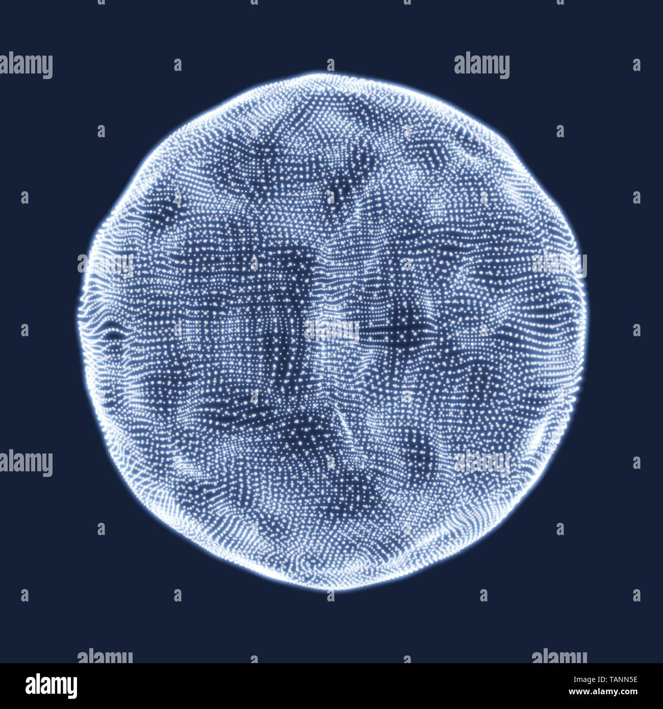The Sphere Consisting of Points. Abstract Globe Grid. Sphere Illustration. 3D Grid Design. Technology Concept. Vector Illustration. Stock Vector