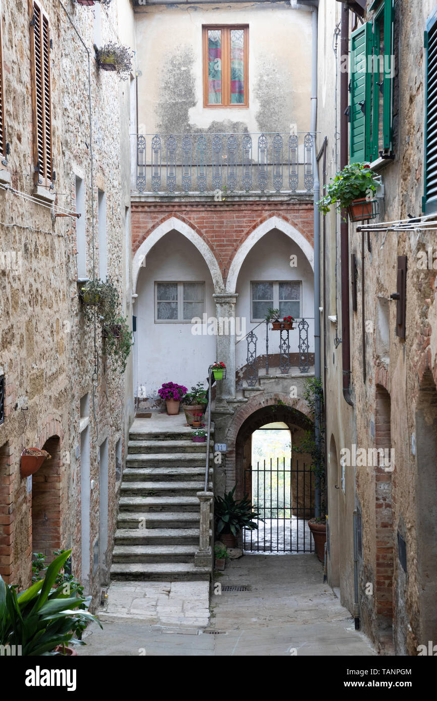 Typical italian village street scene hires stock photography and