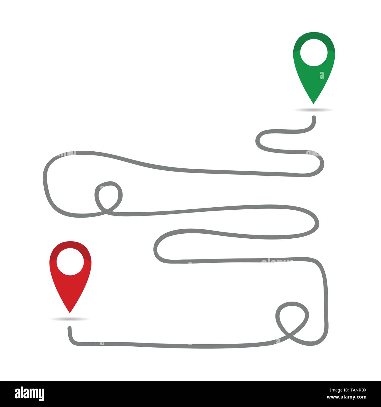 map pointer direction to location pin icon vector illustration EPS10