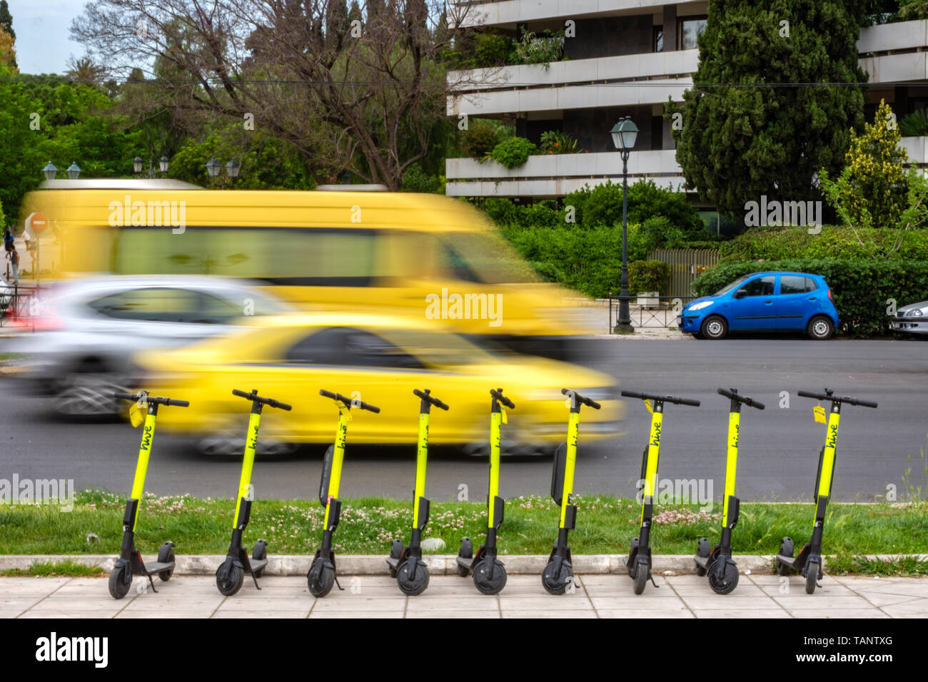 Electric scooter hires stock photography and images Alamy