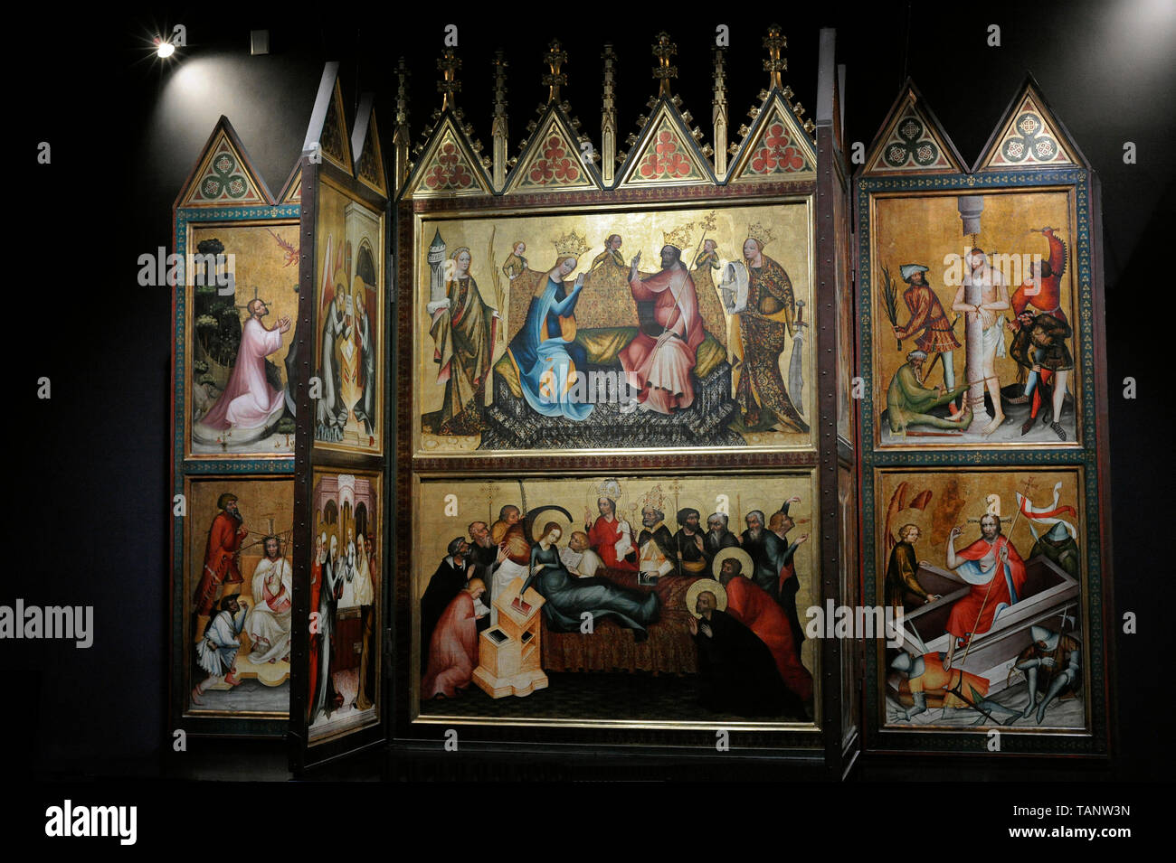 Master of the Altarpiece of Graudenz (late of 14th century-early 15th century). Polyptych from Graudenz. Pomerania, ca.1390. From the Chapel of the Teutonic Knights Castle in Graudenz (Poland). National Museum. Warsaw. Poland. Stock Photo