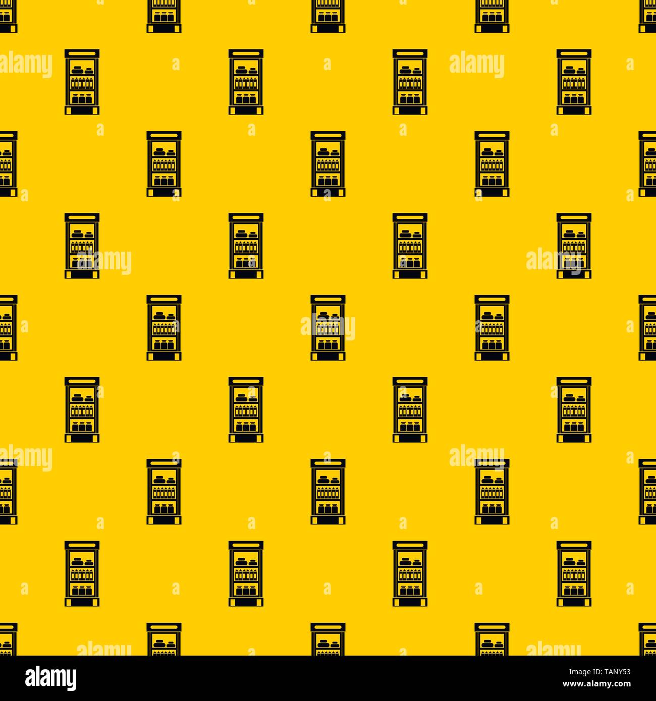 Products in the supermarket refrigerator pattern vector Stock Vector
