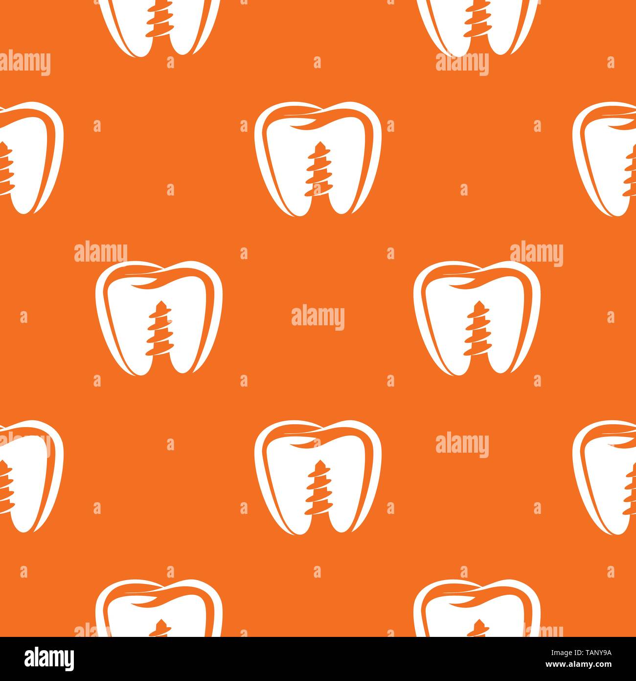 Denture implant pattern vector orange Stock Vector