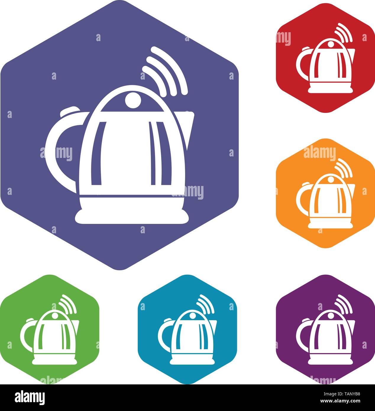 Electric kettle icons vector hexahedron Stock Vector