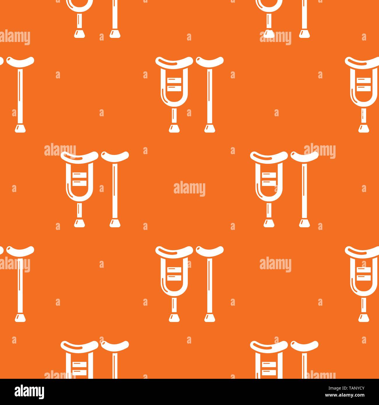 Crutch pattern vector orange Stock Vector