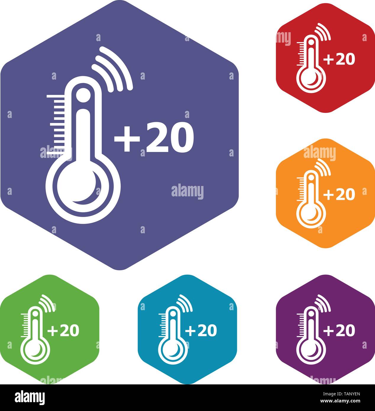 Thermometer icons vector hexahedron Stock Vector