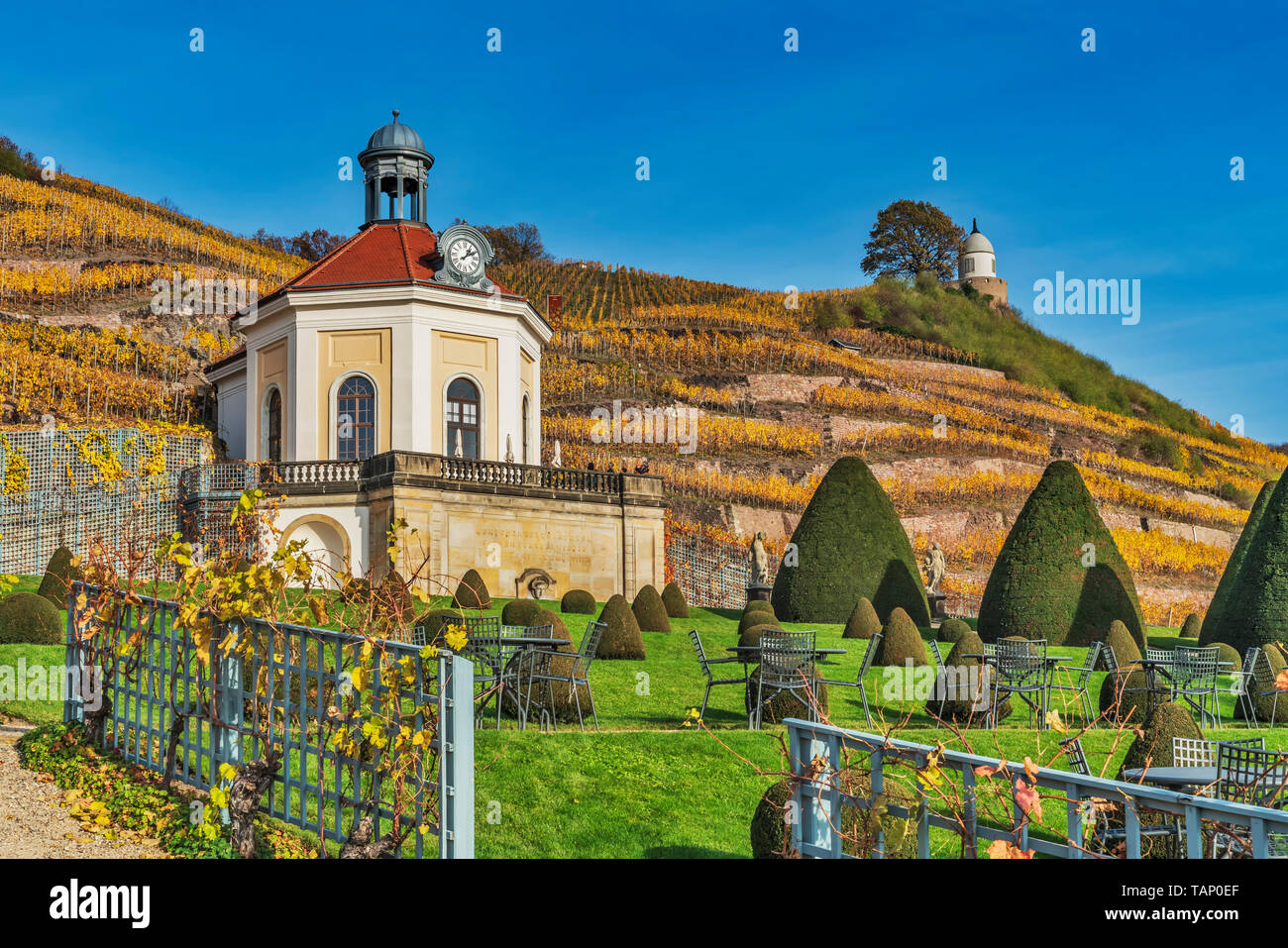 The Belvedere is part of the gardens of the castle Wackerbarth, Radebeul, Saxony, Germany, Europe Stock Photo