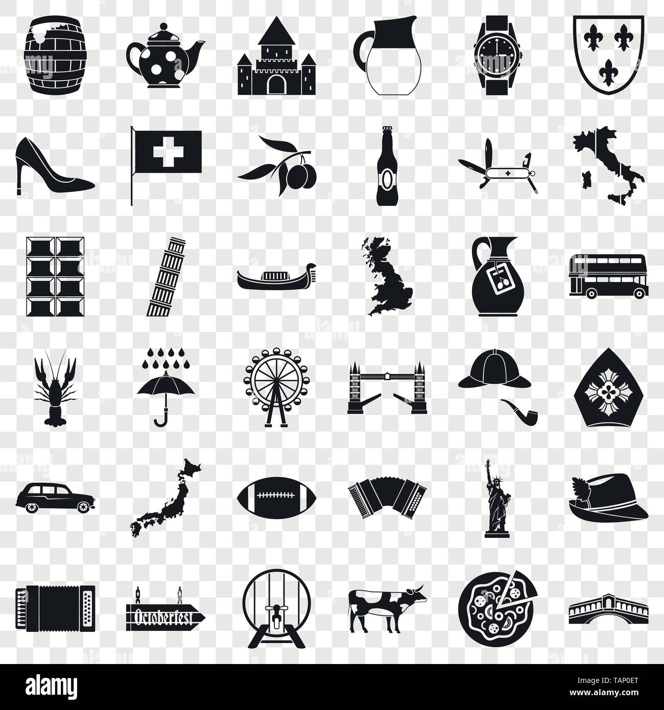 Tourist icons set, simple style Stock Vector Image & Art - Alamy