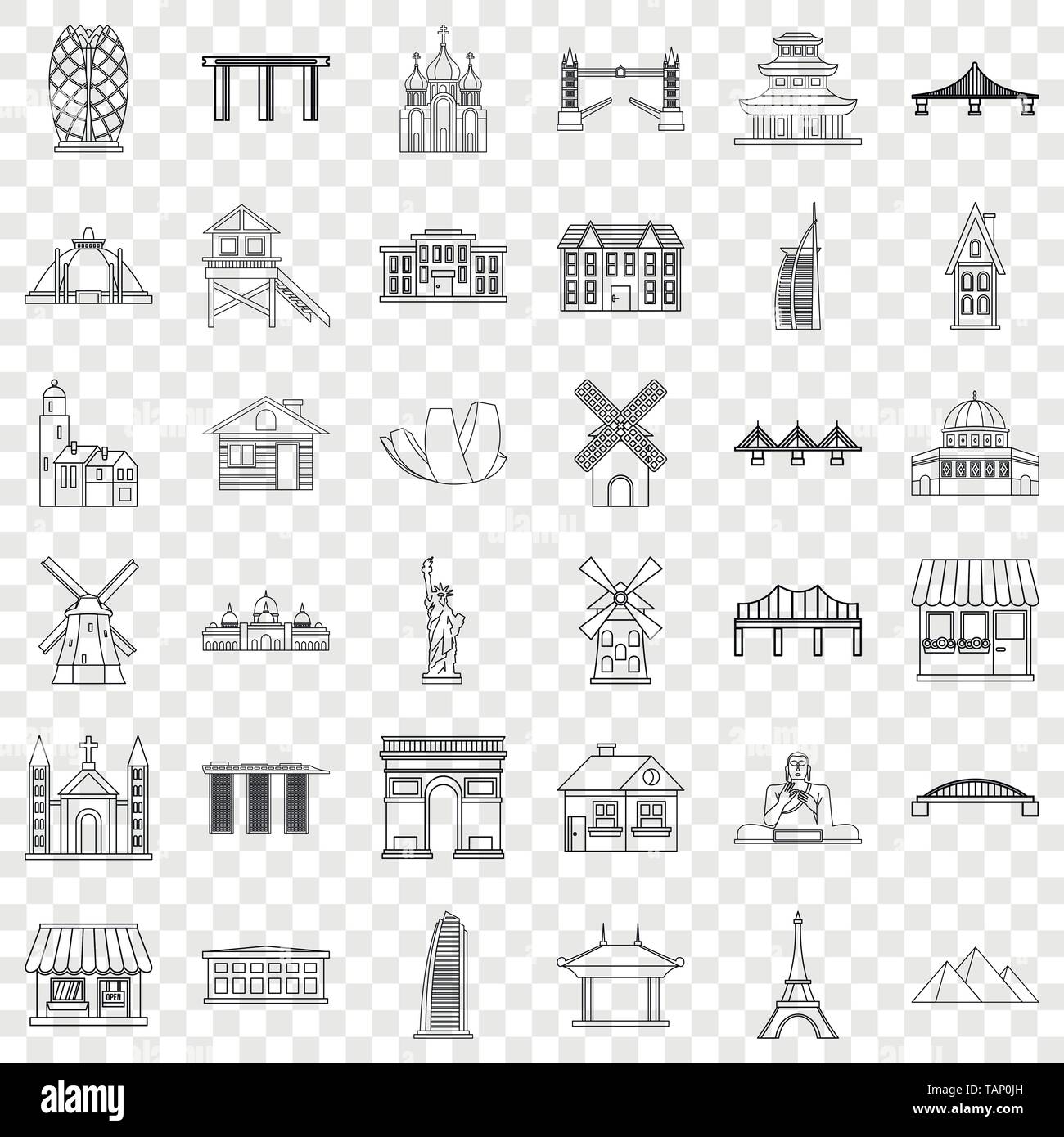 Tourist icons set, outline style Stock Vector Image & Art - Alamy