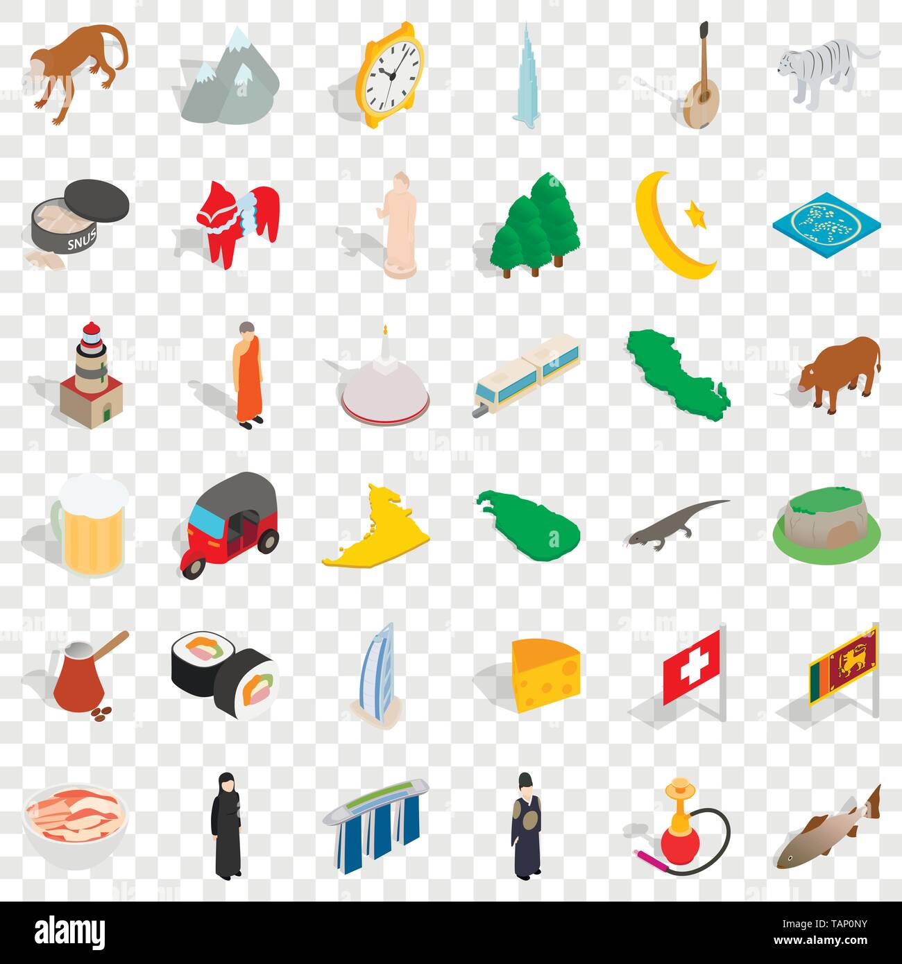 Tourist icons set, isometric style Stock Vector Image & Art - Alamy