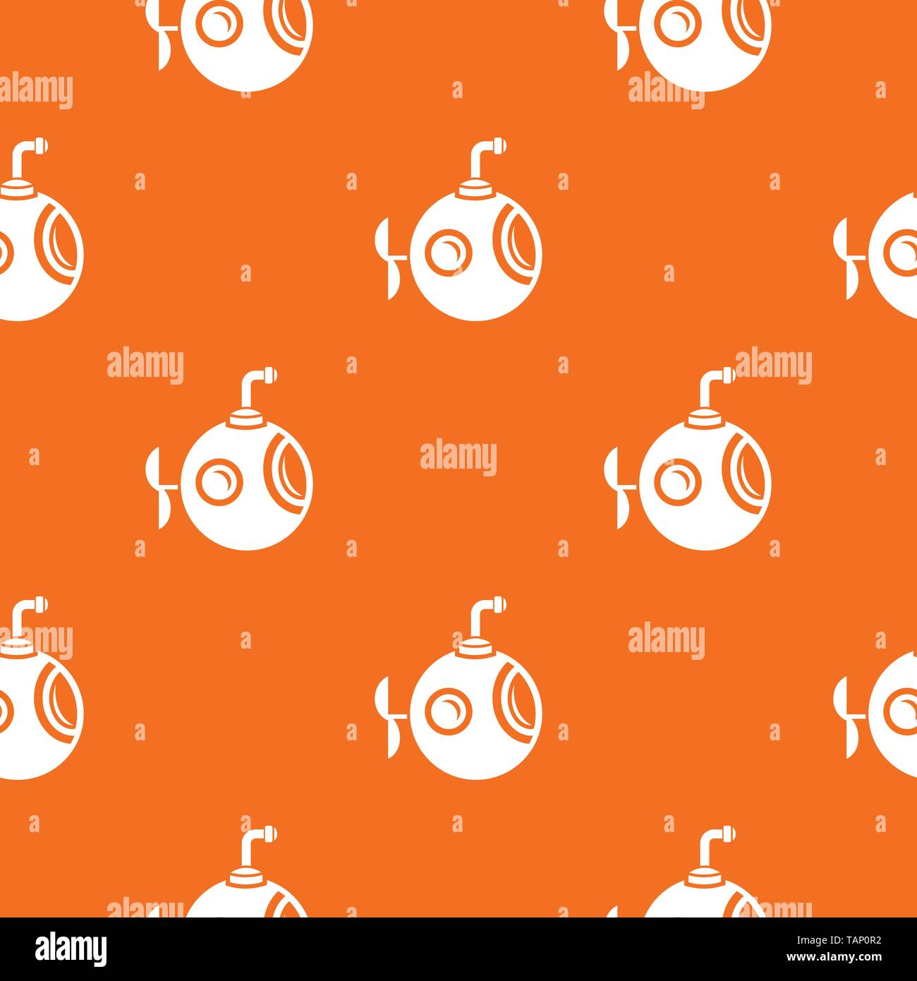 Round bathyscaphe pattern vector orange Stock Vector