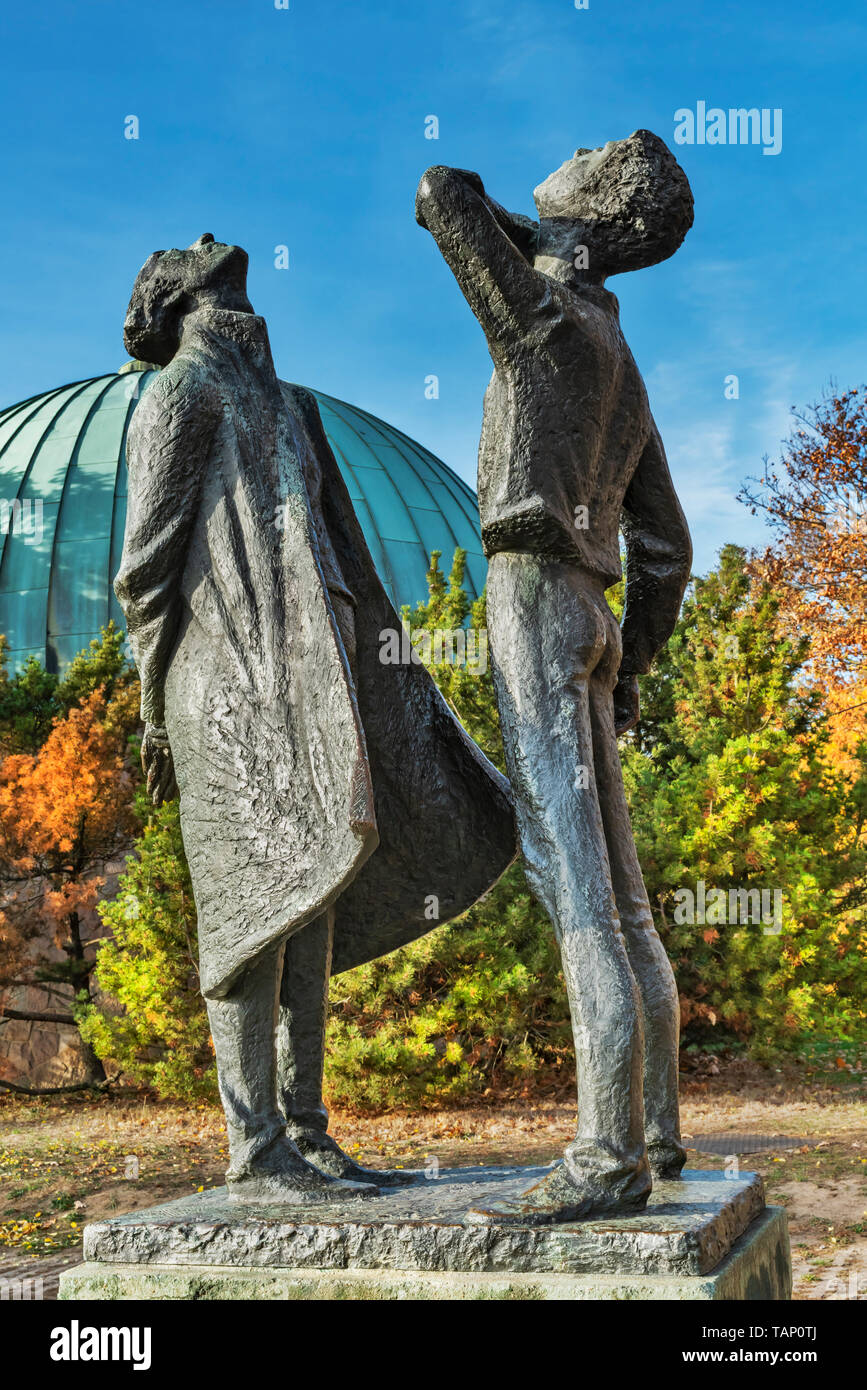 The sculpture, The Stargazers, was created in 1971 by the sculptor Walter Howard, Radebeul, Saxony, Germany, Europe Stock Photo