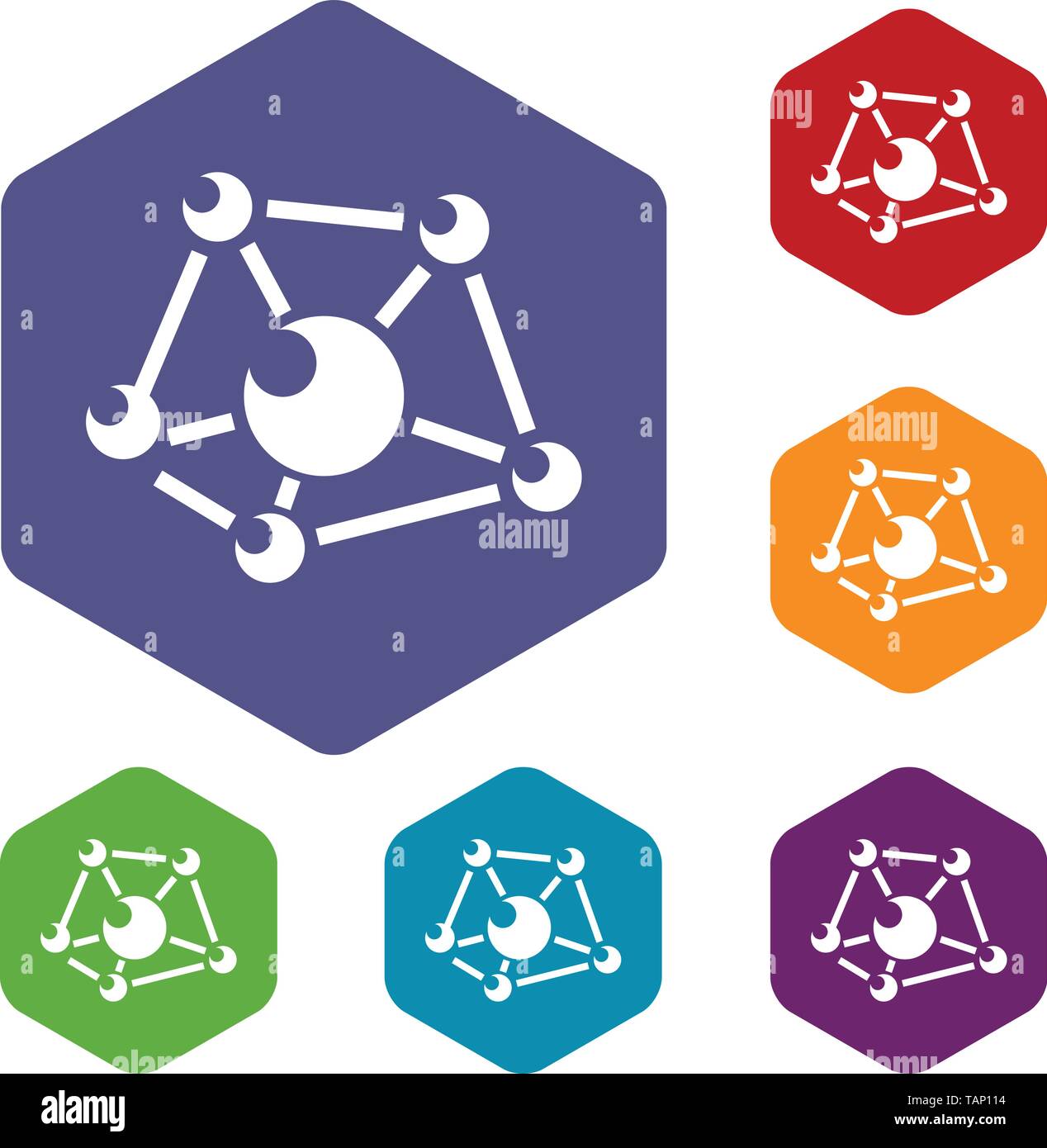 Molecule lab icons vector hexahedron Stock Vector