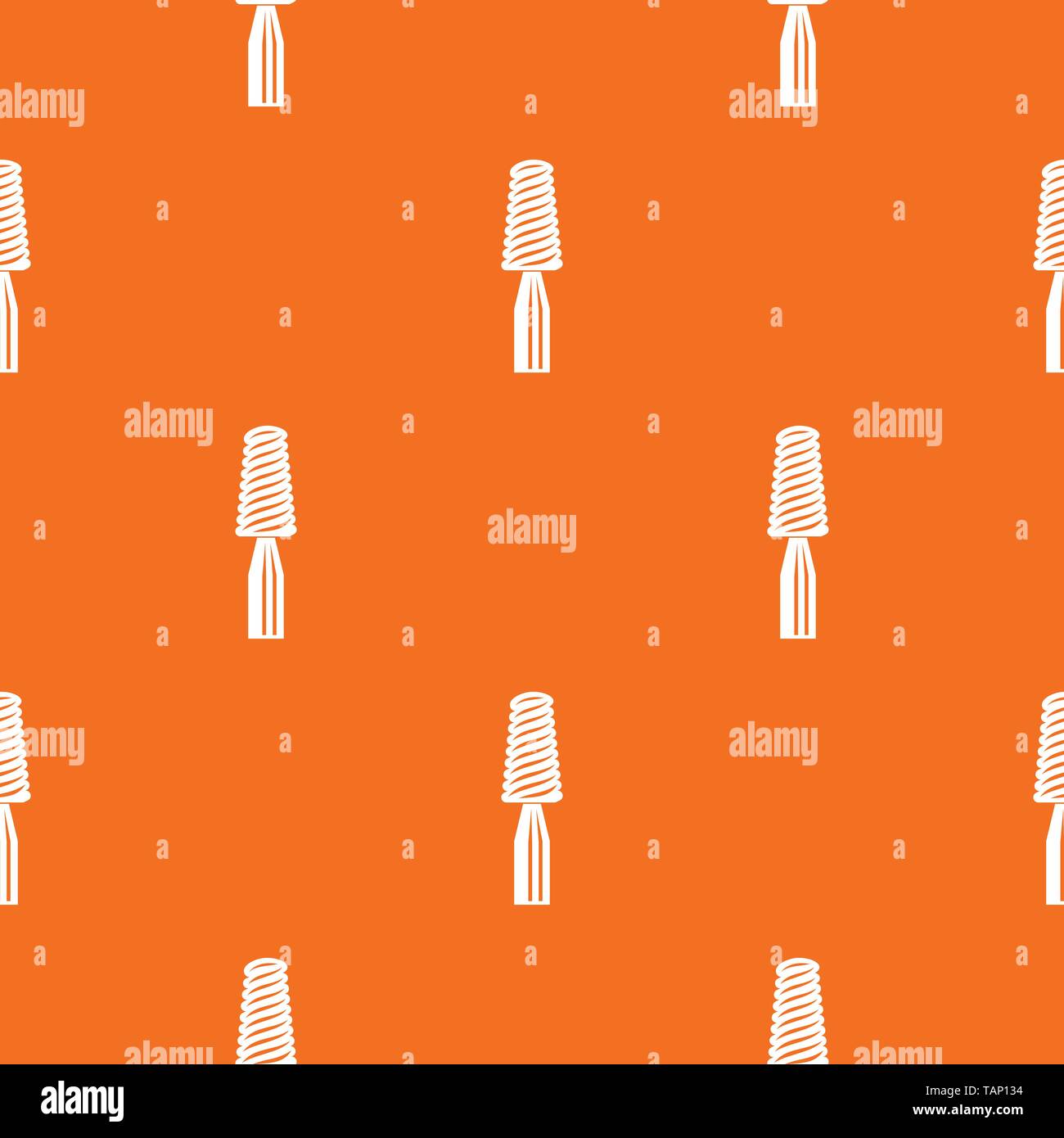 Tooth screw pattern vector orange Stock Vector