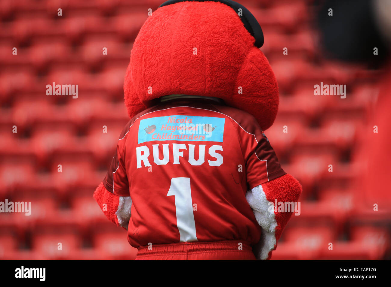 26th May 2019 , Anfield Stadium, Liverpool, England; Dacia Magic Weekend, Betfred Super League Round 16, Salford Red Devils vs Hull KR ;   Our No1 @Rufus  Credit: Craig Milner/News Images Stock Photo
