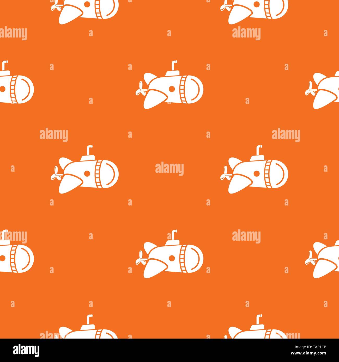 Submarine with round nose pattern vector orange Stock Vector