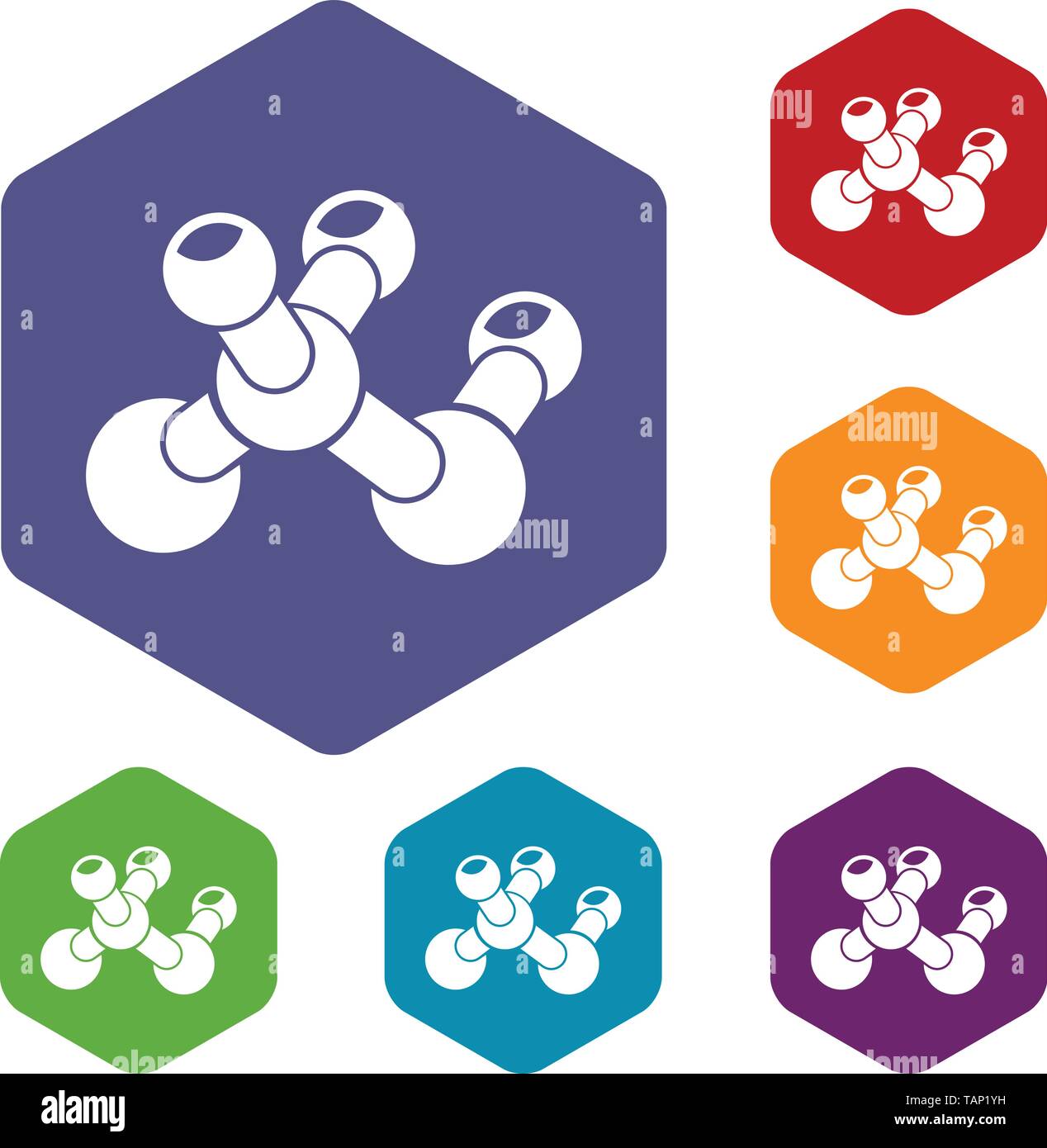Molecule bio icons vector hexahedron Stock Vector