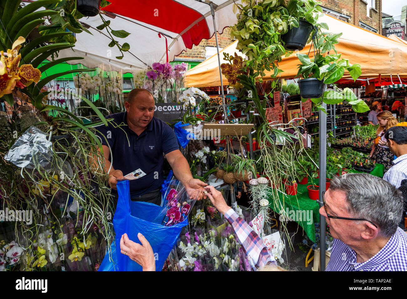 Columbia road flower market east london stock hires stock photography