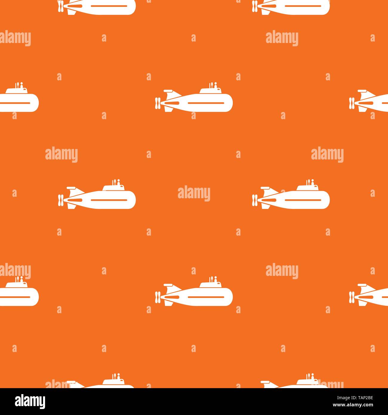 Fast submarine pattern vector orange Stock Vector