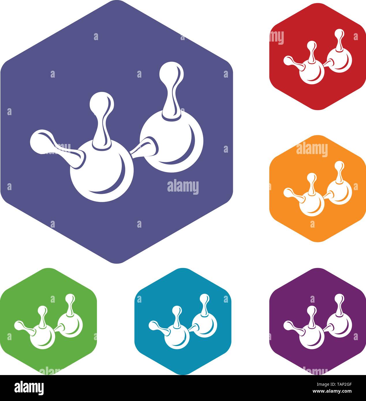 Molecule element icons vector hexahedron Stock Vector