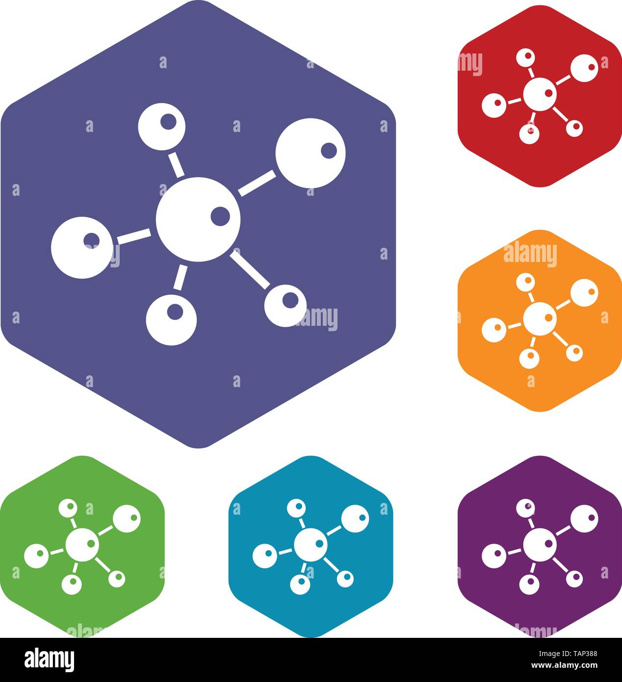 Molecule research icons vector hexahedron Stock Vector