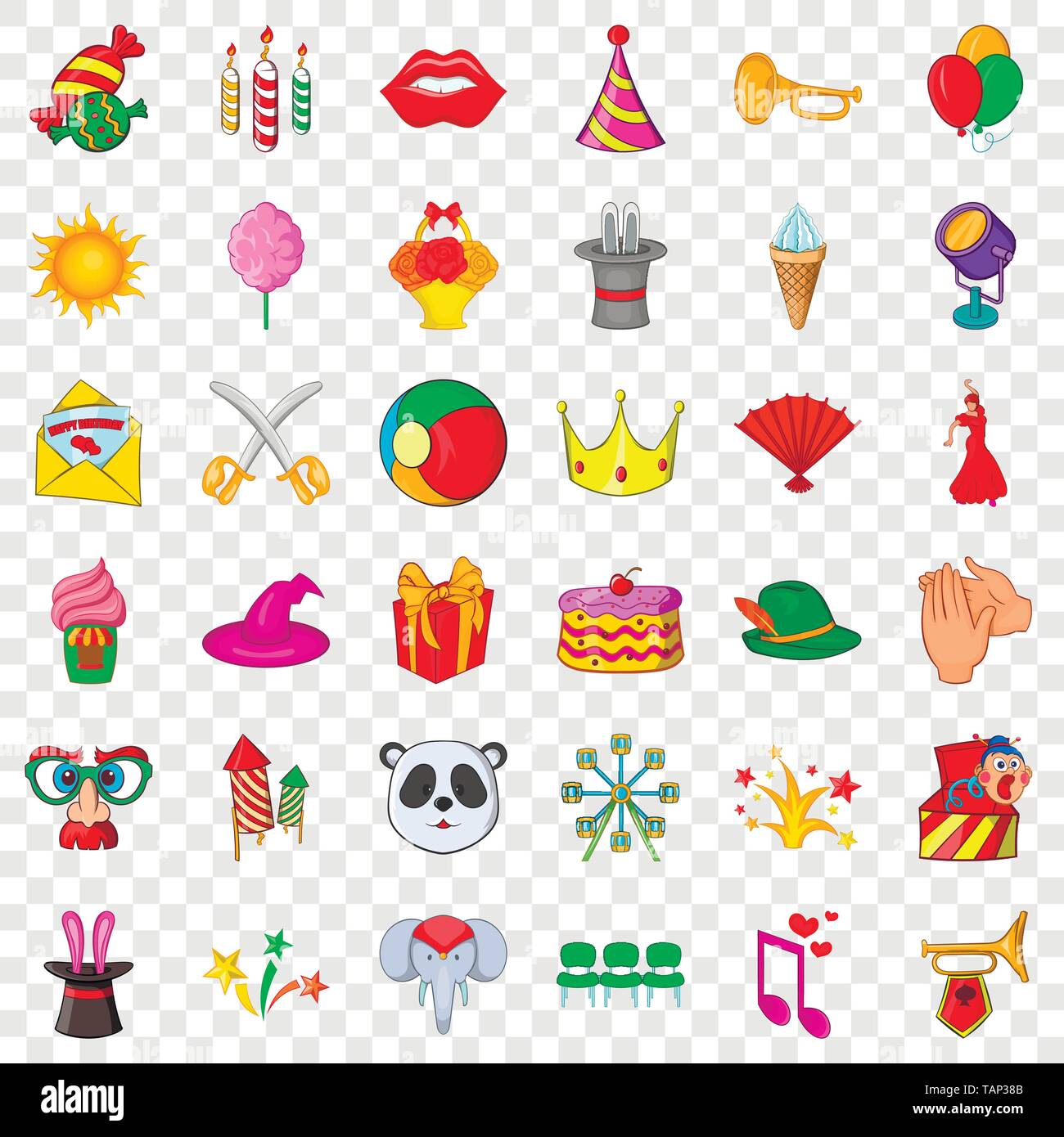 Travelling circus icons set, cartoon style Stock Vector Image & Art - Alamy