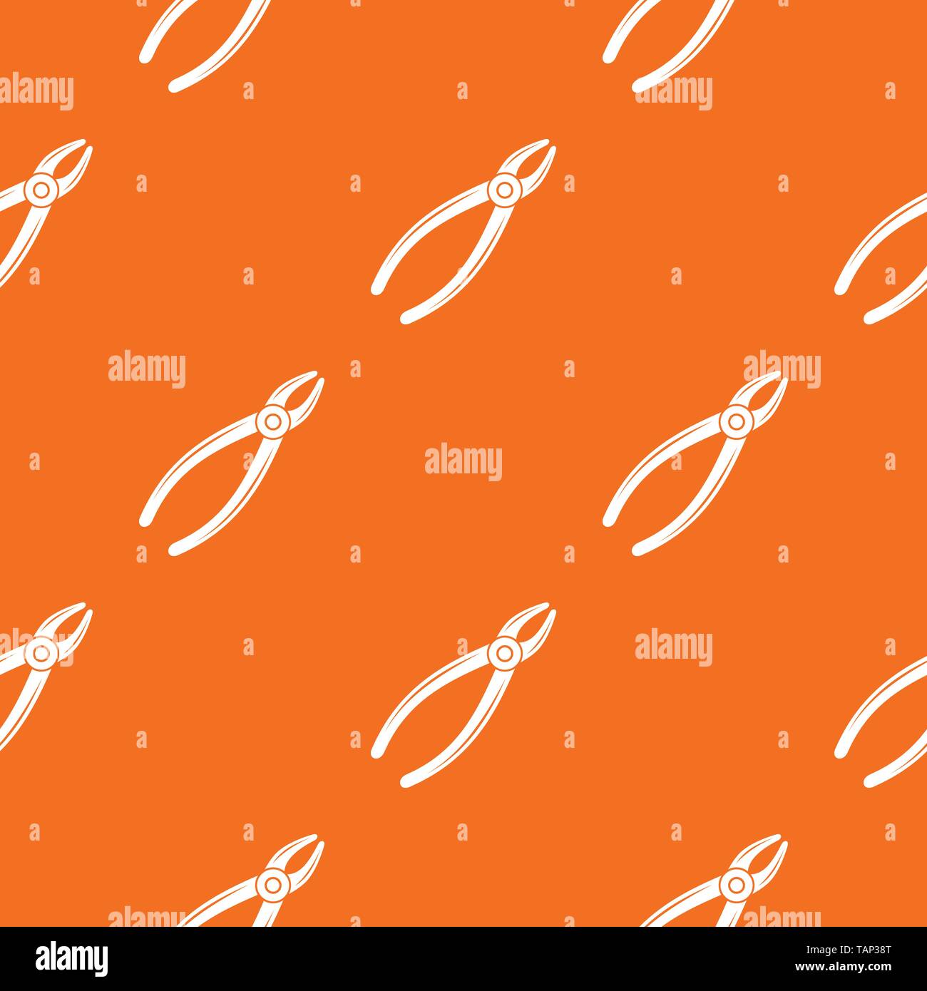 Tooth pliers pattern vector orange Stock Vector