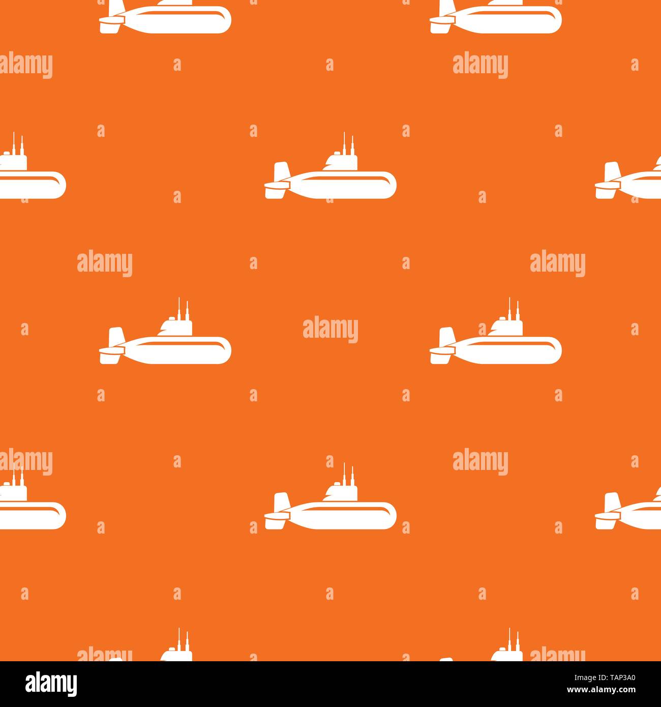 Military submarine pattern vector orange Stock Vector