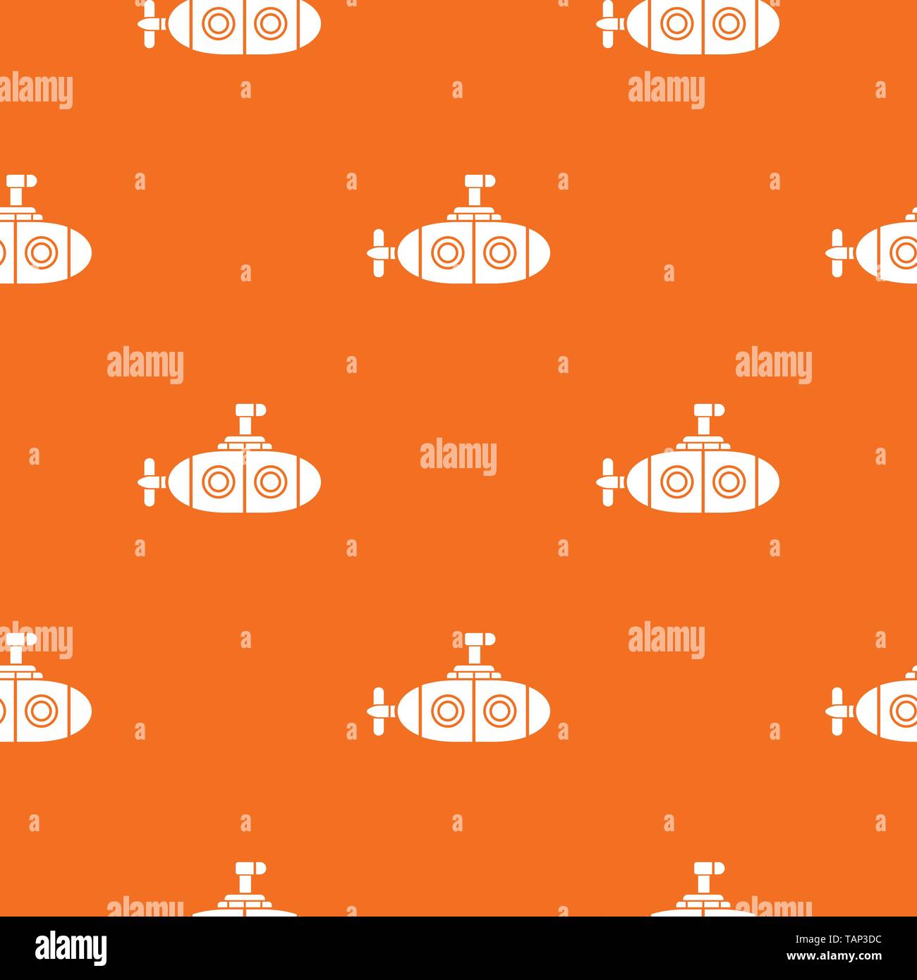 Submarine pattern vector orange Stock Vector
