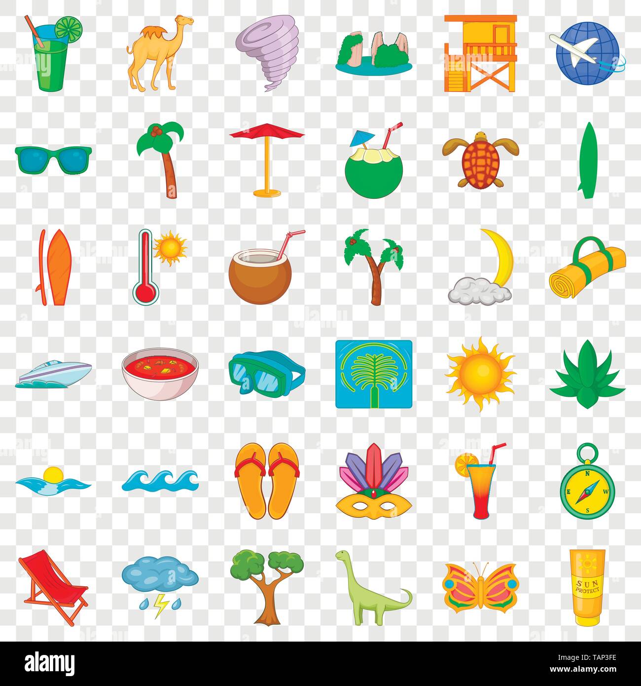 Tropic icons set, cartoon style Stock Vector Image & Art - Alamy