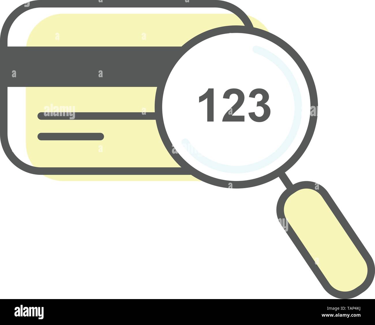 CVV code icon sample - credit card and magnifying glass, online payment ...