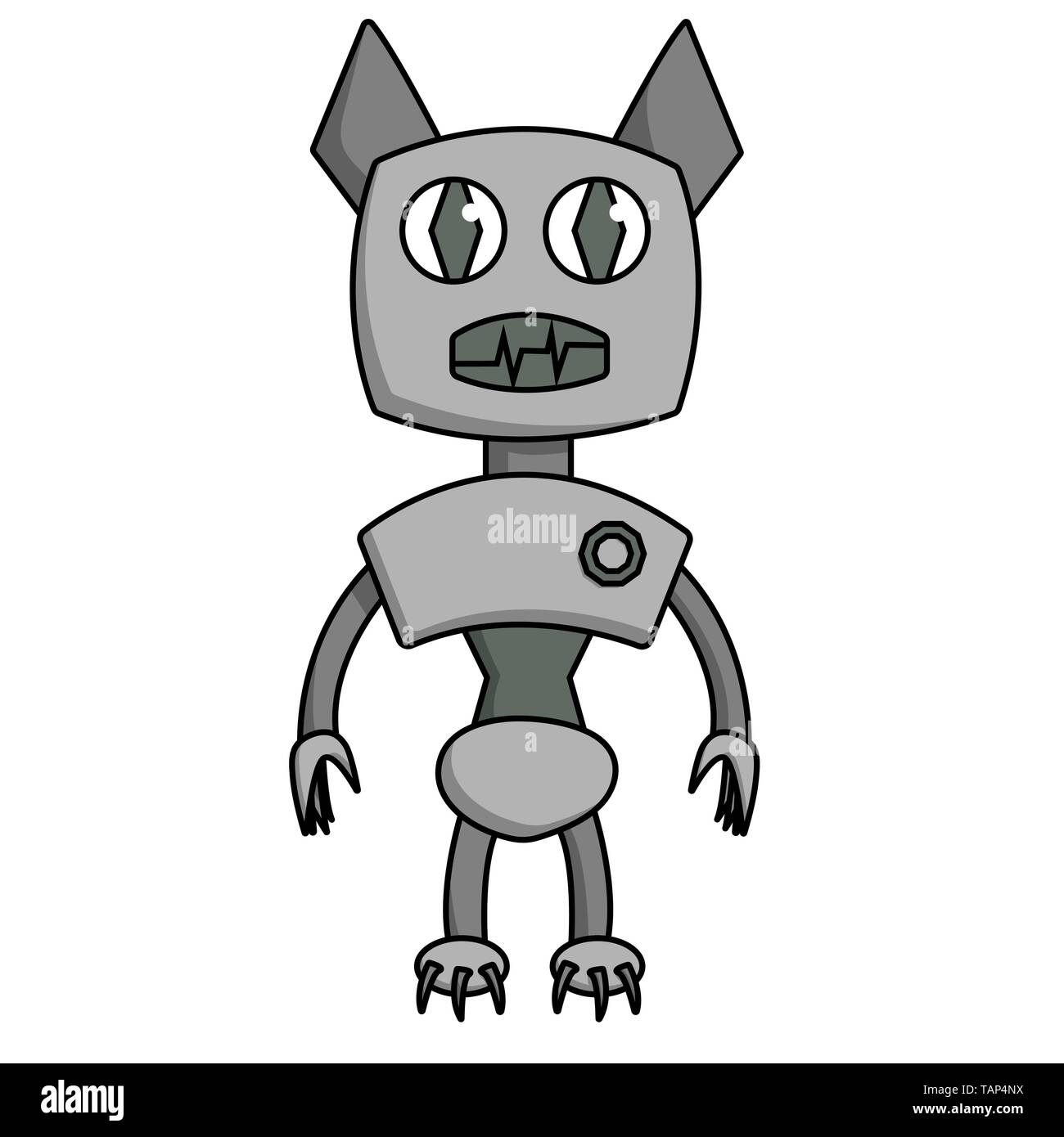 Bat shape robot. Isolated cartoon stock vector illustration Stock Vector