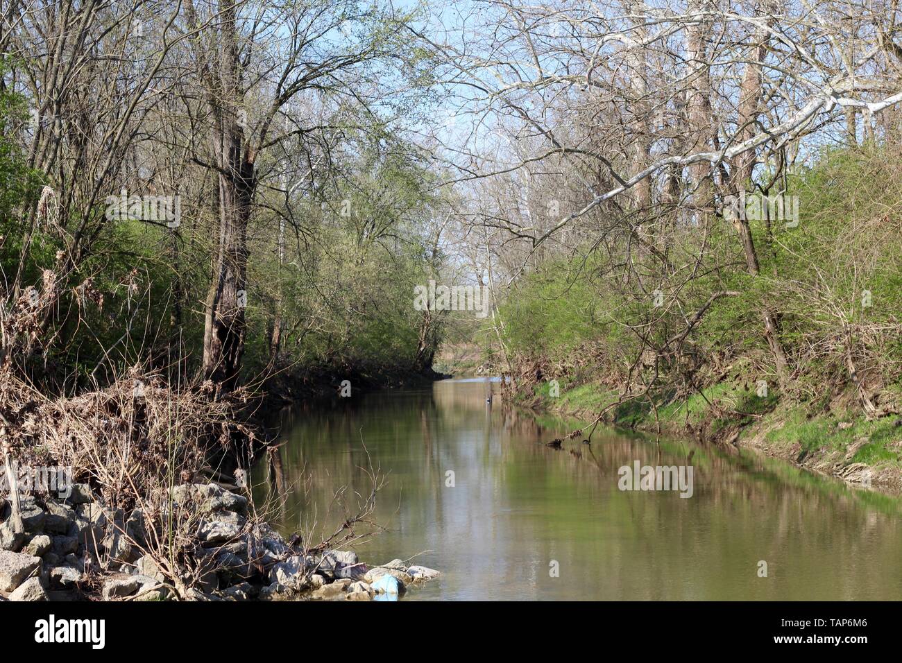 A day in the beautiful county park on a sunny springtime day in Cincinnati Ohio. Stock Photo