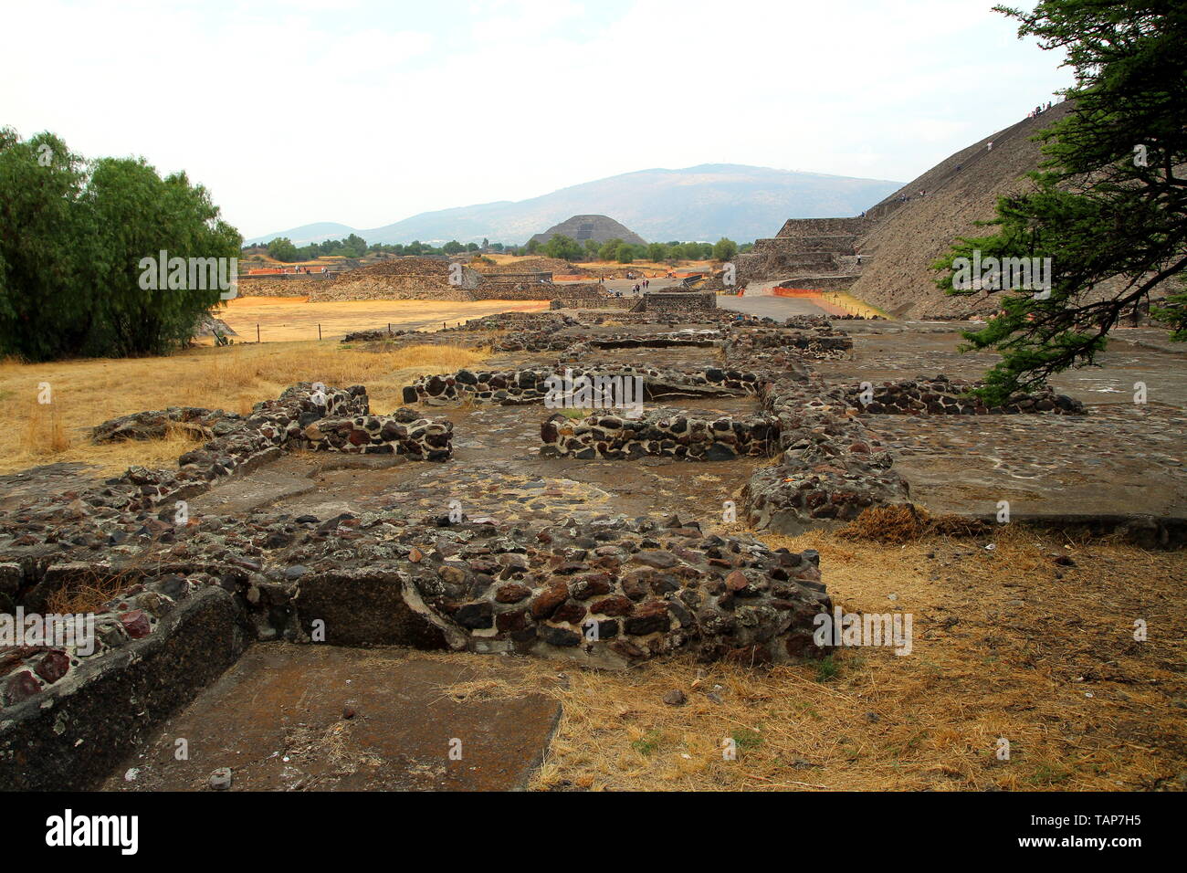 Pyramids of Teotihuacan, Pre-Hispanic city, UNESCO World Heritage Site, Mexico. Stock Photo