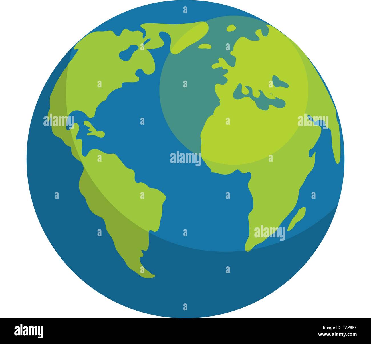 Earth globe isolated on white background. Flat planet icon Stock Vector ...