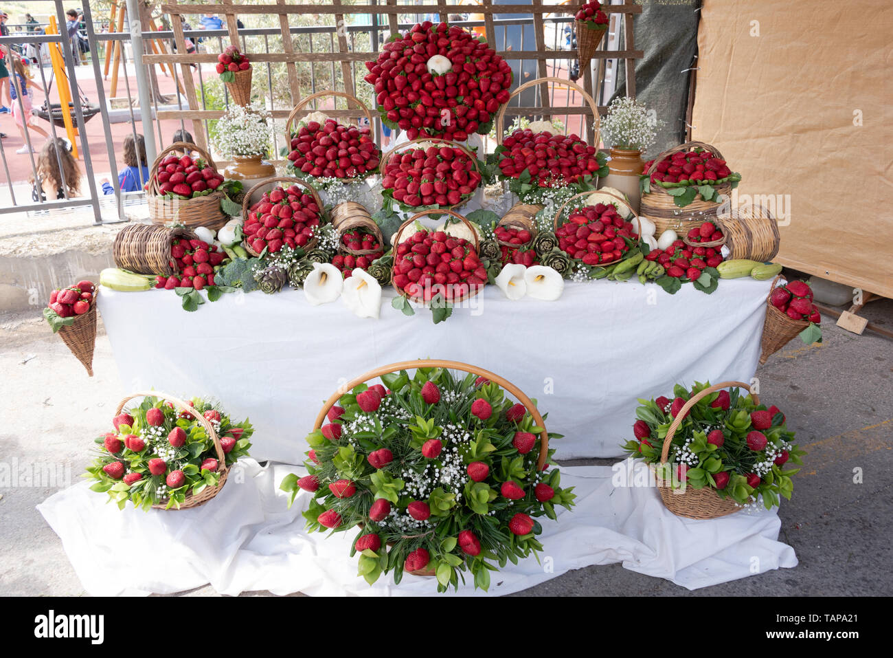 Strawberry Festival Festa Frawli in Mgarr Malta feast of food and music Stock Photo