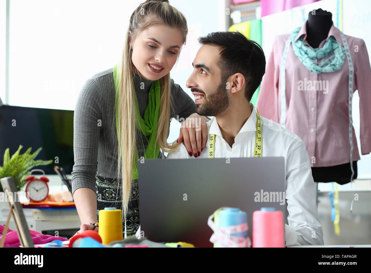Technology in Clothes Sewing Tailoring Business Stock Photo - Alamy
