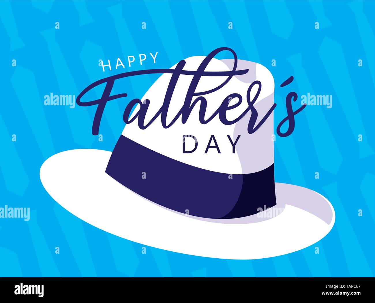 happy father day card with gentleman hat vector illustration design ...