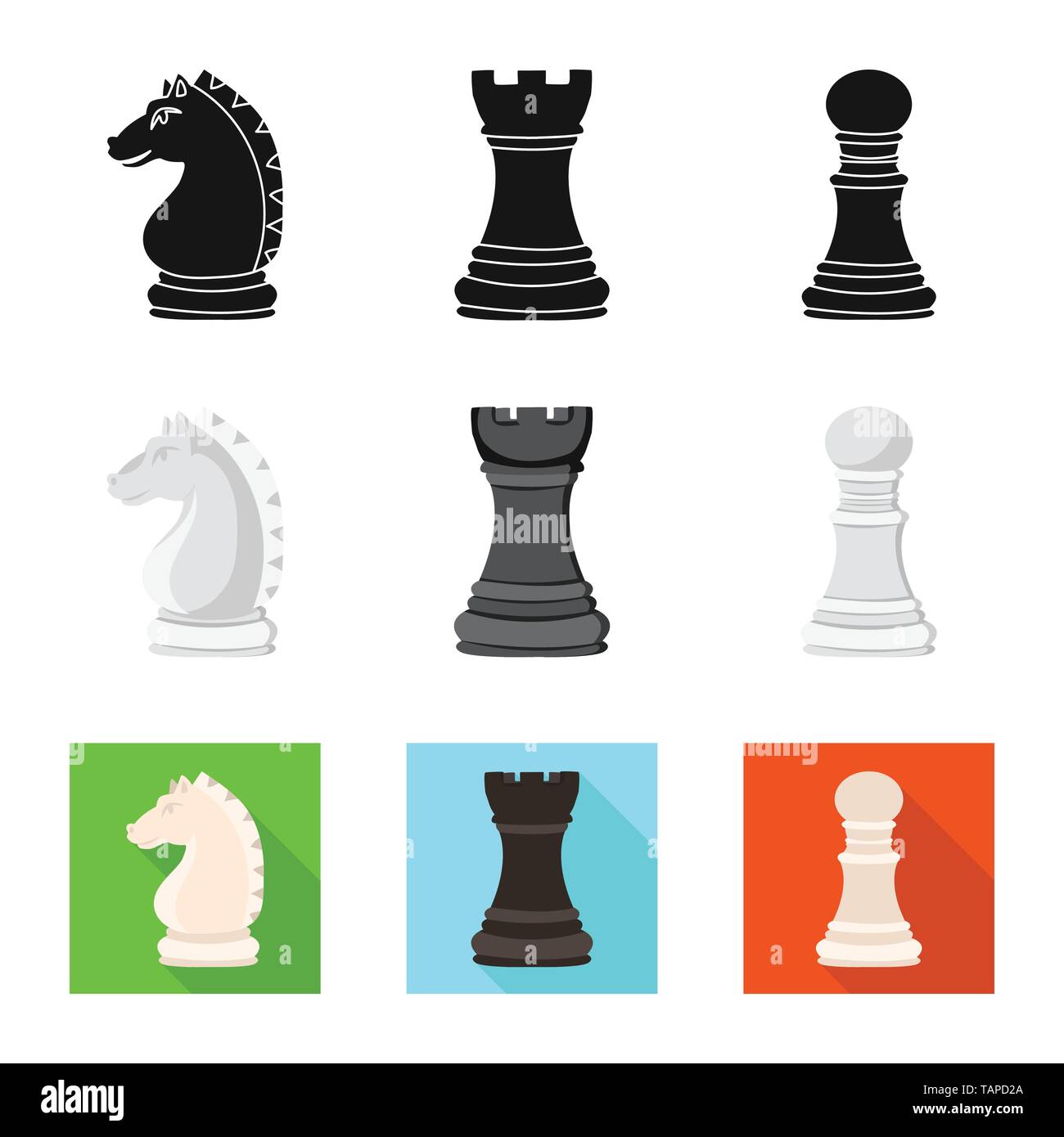 Vector illustration of checkmate and thin icon. Collection of checkmate and target stock symbol for web. Stock Vector