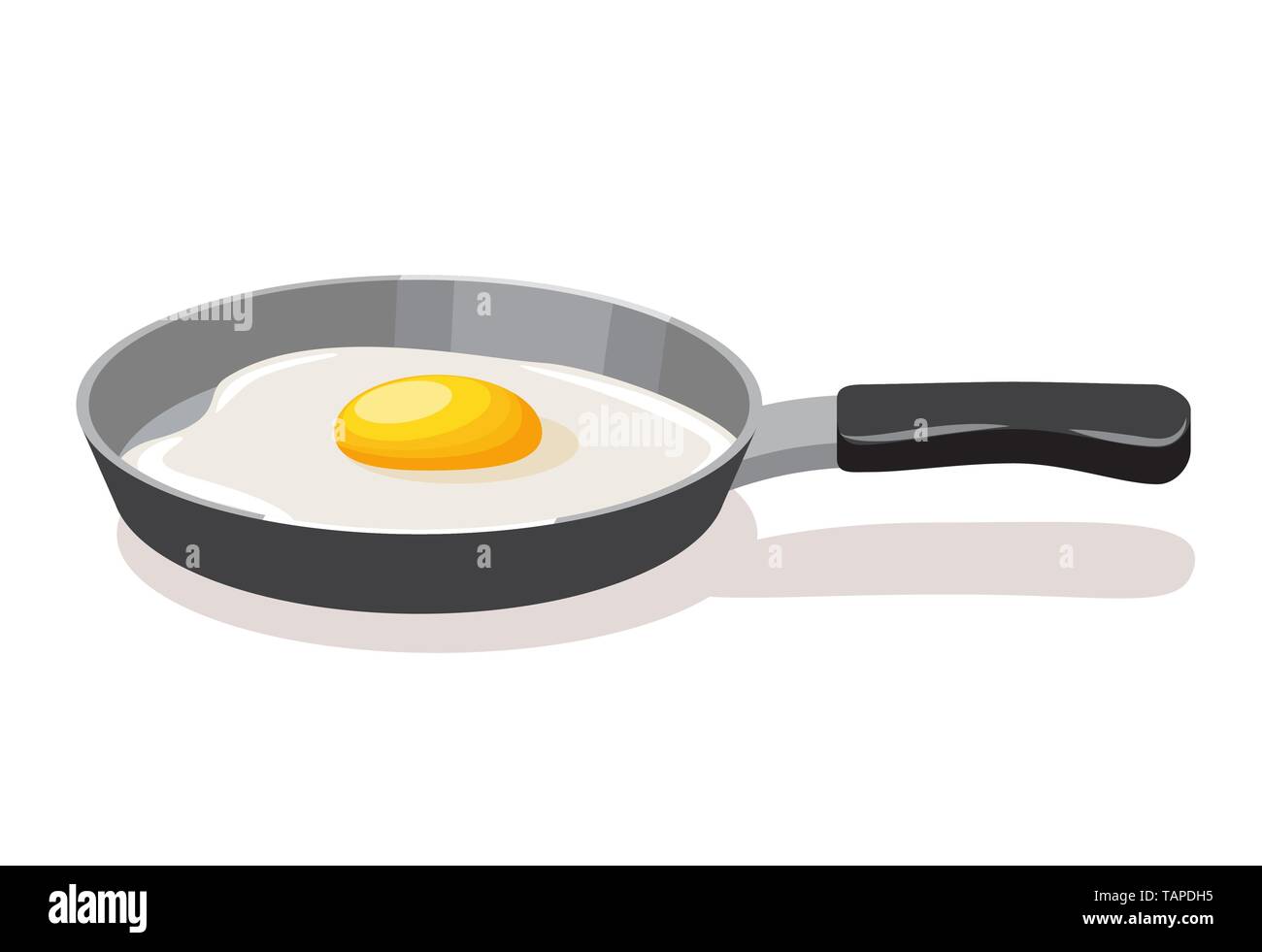 Fried eggs, breakfast. Fried eggs in a pan isolated on white background Stock Vector