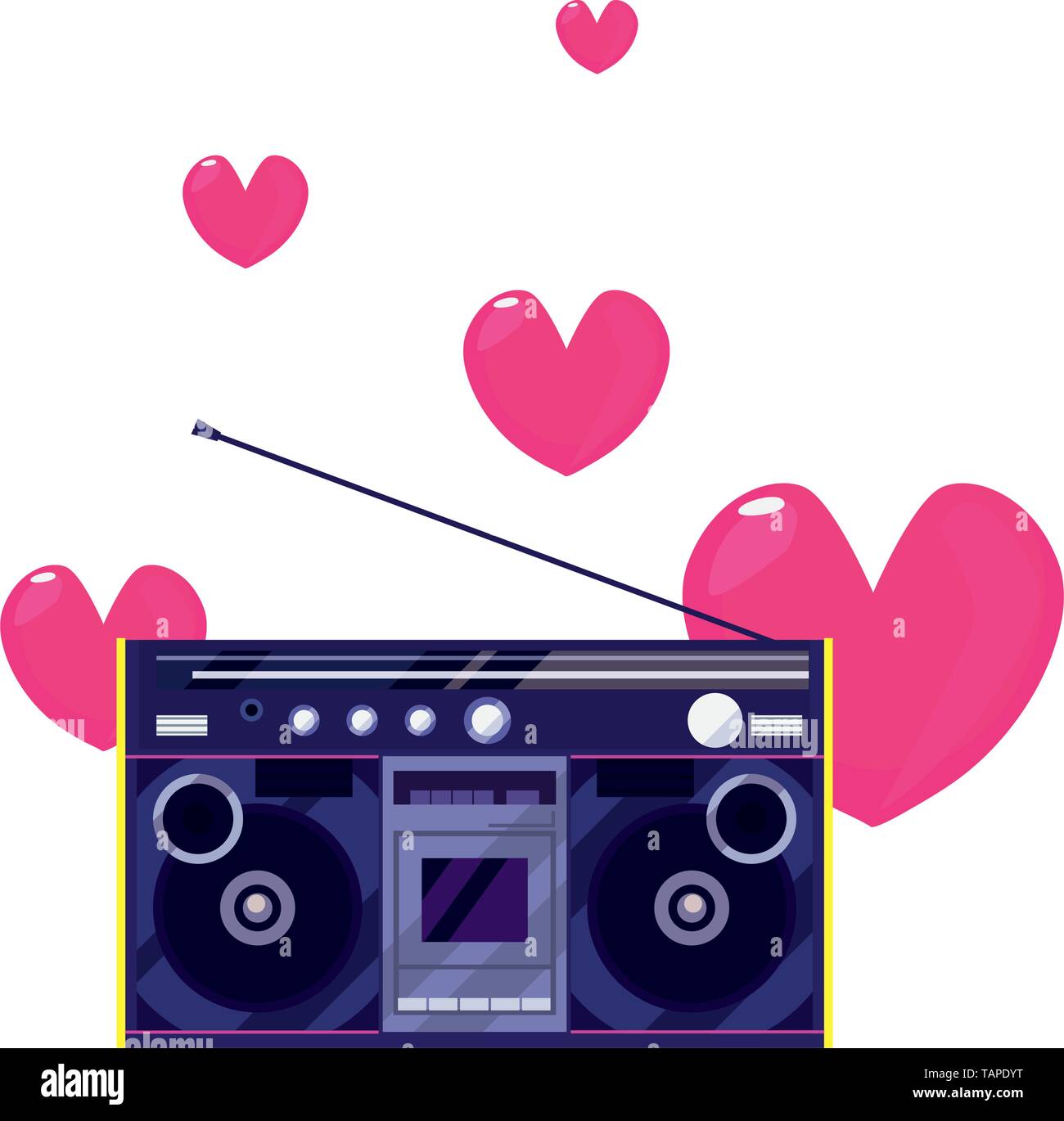 Boombox Stereo Music Love Retro 80s Style Vector Illustration Stock Vector Image Art Alamy