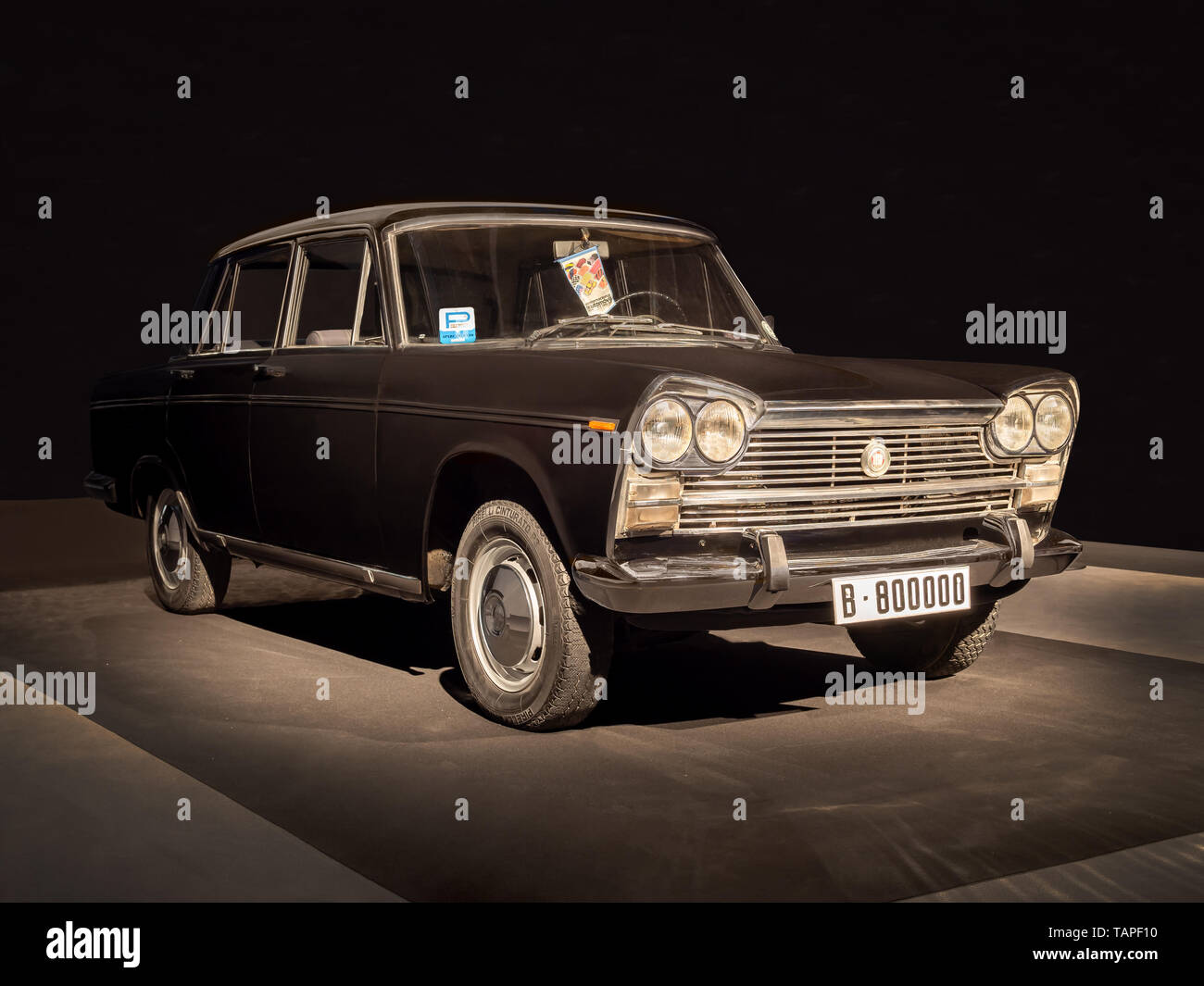 BARCELONA, SPAIN-MAY 11, 2019: 1970 Seat 1500 at the 100 years of the Automobile Exhibition Stock Photo
