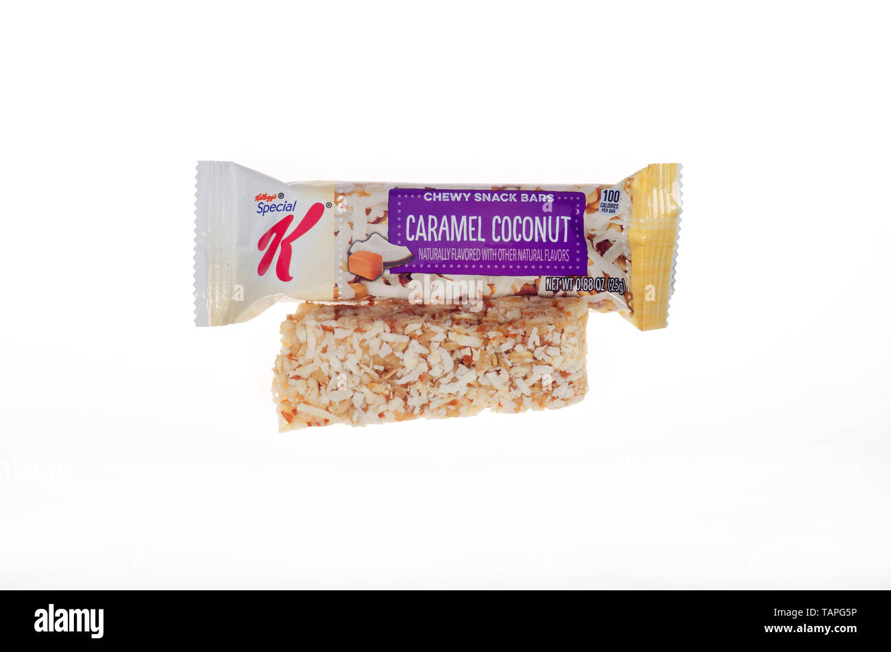 Kellogg’s Special K Chewy Caramel Coconut Snack Bars Stock Photo