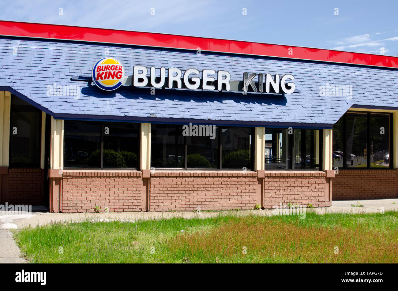 Burger King restaurant that is closed & out of business Stock Photo