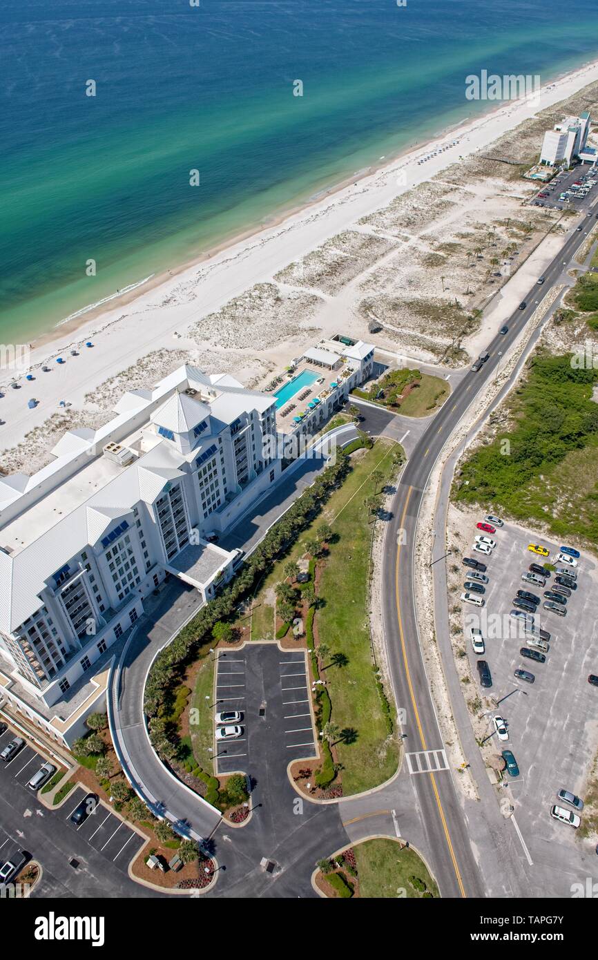 An aerial view of Pensacola Beach, Florida USA Stock Photo